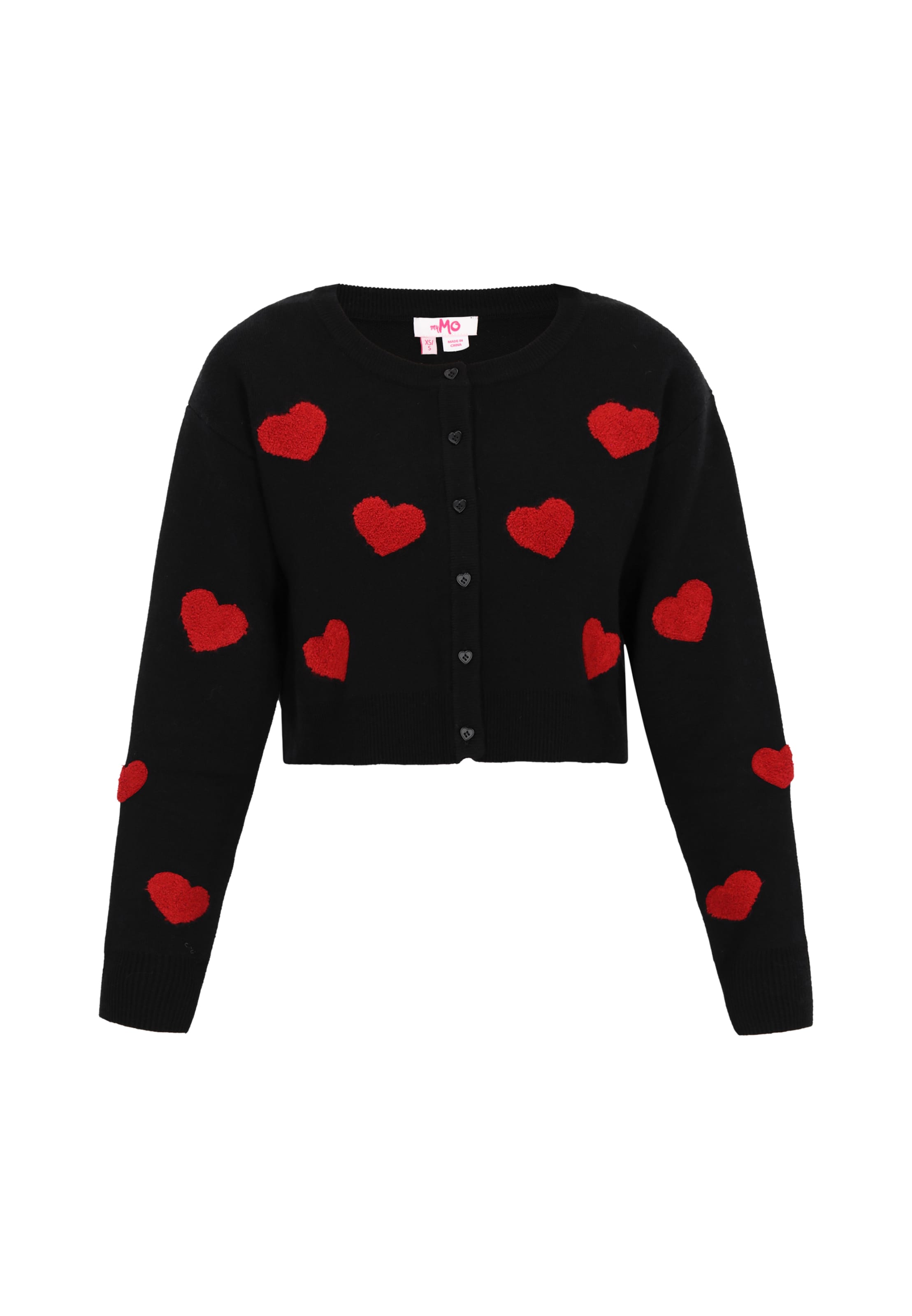 MYMO Cardigan i rød / sort, Produktvisning