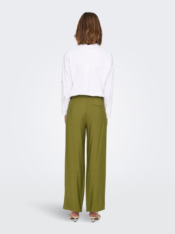 JDY Wide leg Pleat-Front Pants 'JDYZENYA' in Green