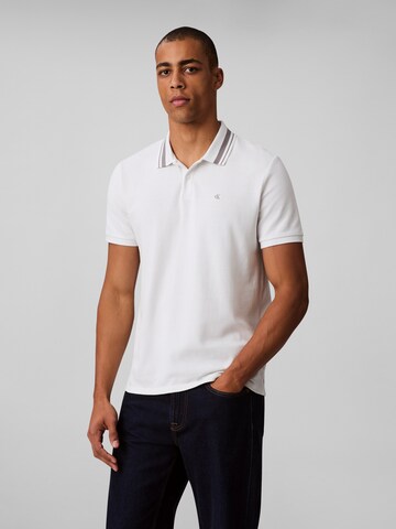 Calvin Klein Jeans Poloshirt in Weiß: Vorderseite