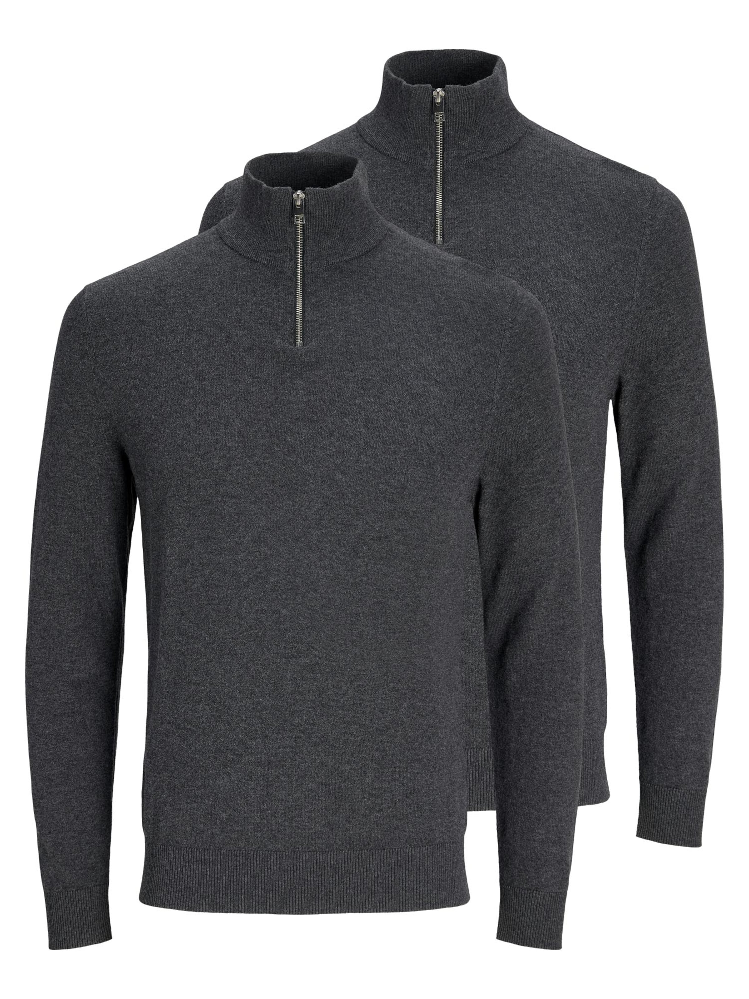 JACK & JONES Pullover 'Emil Knit'‌‌‌‌‌‌ in Grau: Vorderseite