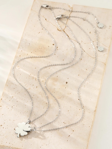 Chaîne 'Interlocking Clover & Heart' Hey Happiness en argent