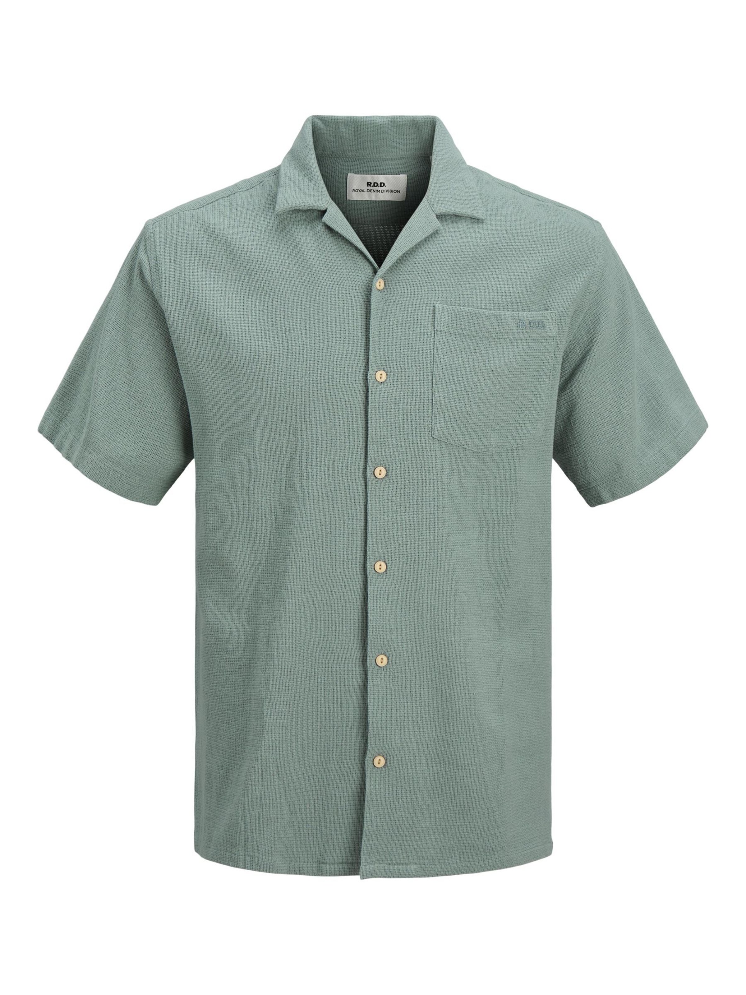 R.D.D. ROYAL DENIM DIVISION Comfort fit Overhemd in Groen: voorkant