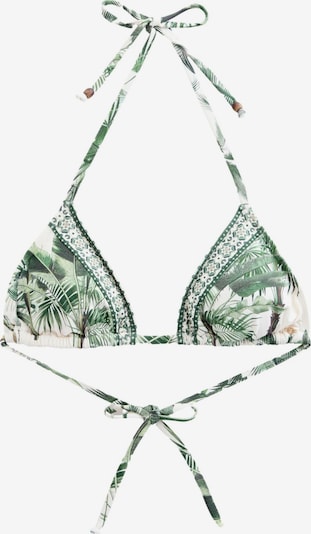 Bikinio viršutinė dalis iš Next, spalva – tamsiai ruda / žalia / šviesiai žalia / balta, Prekių apžvalga