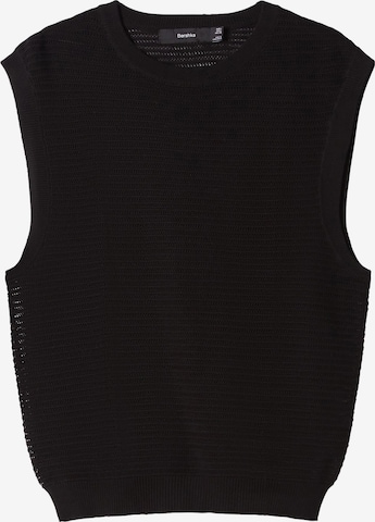 Bershka Sweater Vest in Black: front