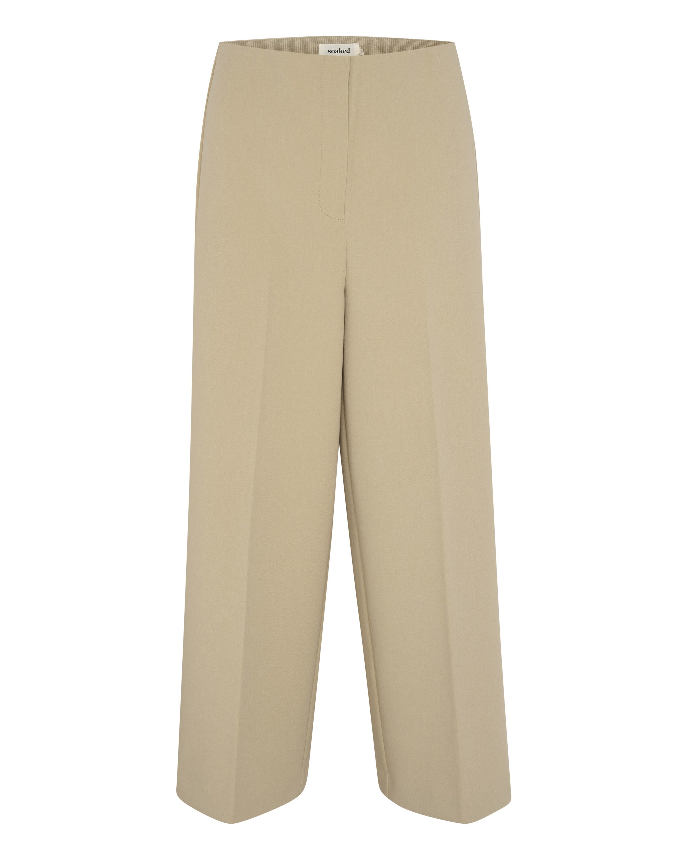 SOAKED IN LUXURY - Perna larga Calças 'Corinne' em bege: frente