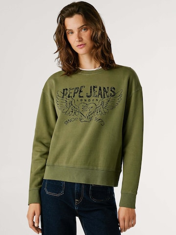 Sweat-shirt 'Beberly' Pepe Jeans en vert : devant