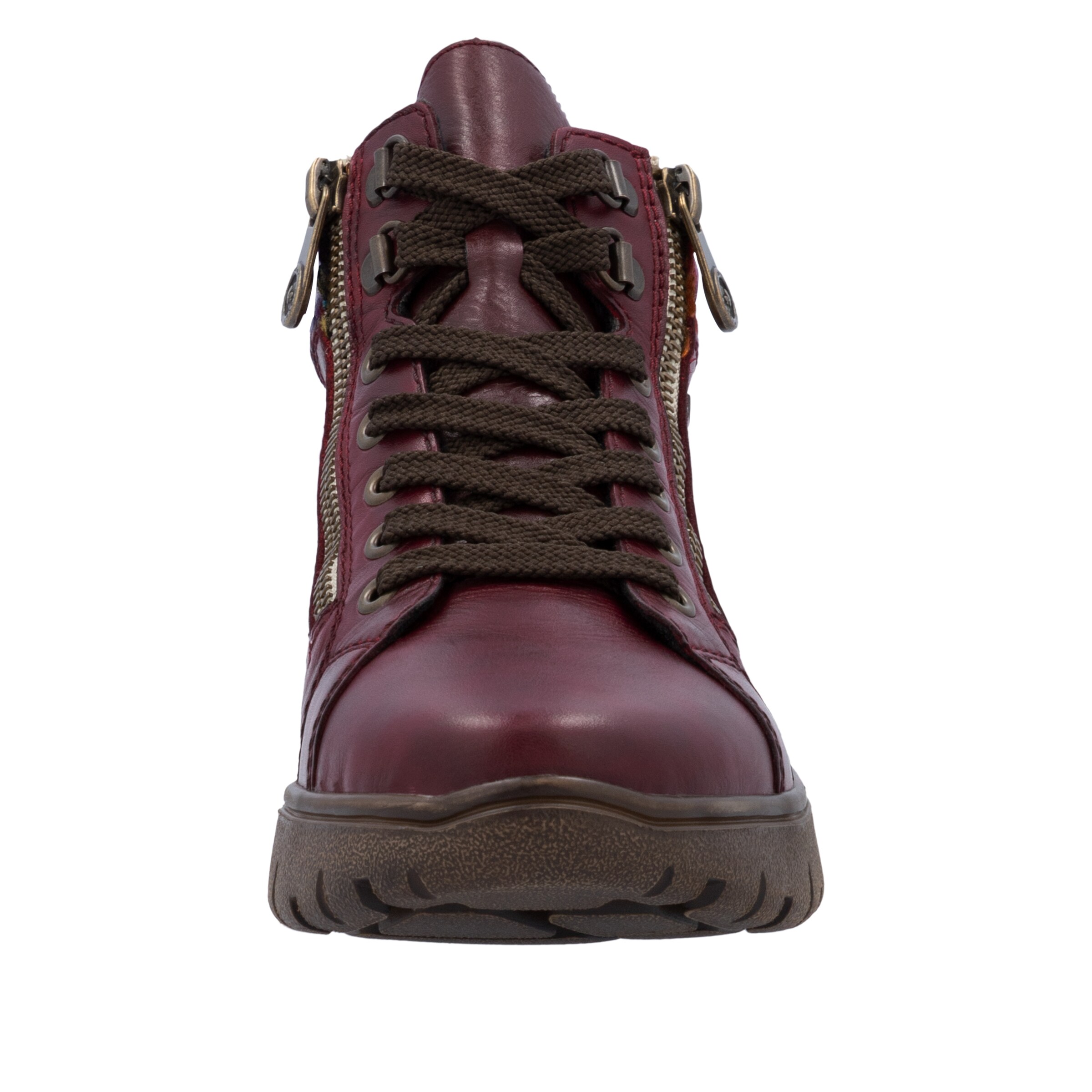 Rieker Lace-Up Boots in Red