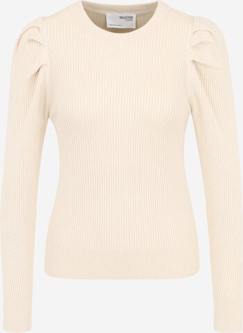 Selected Femme Petite Sweater 'ISLA' in Beige: front