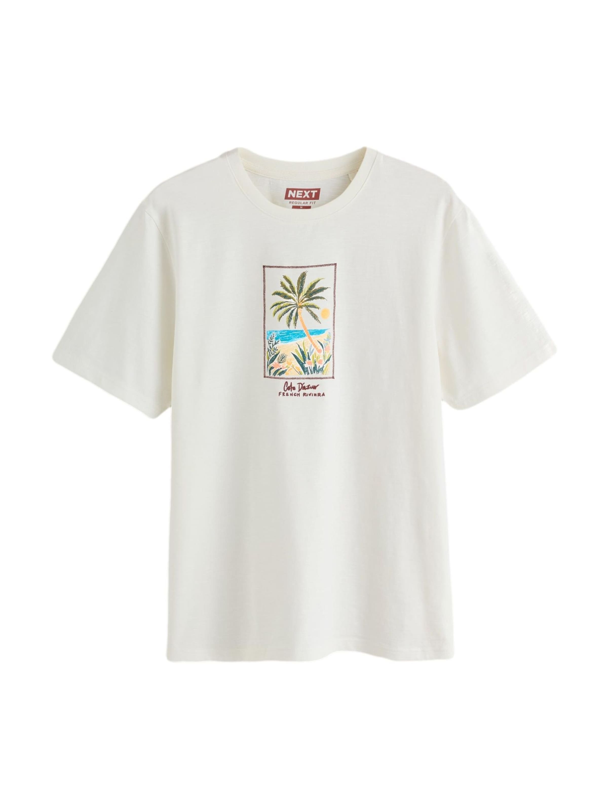 T-Shirt Next en blanc : devant