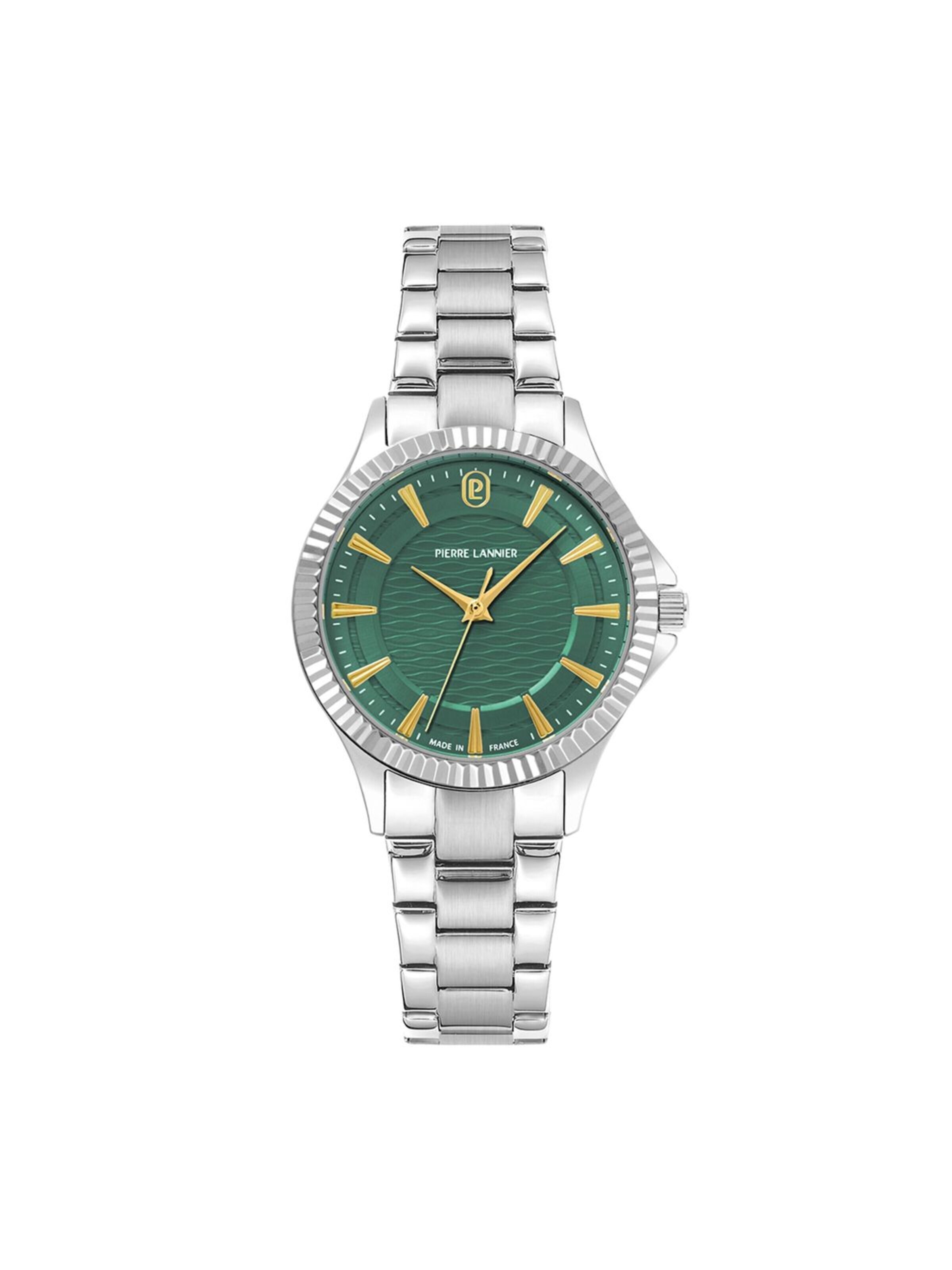 Montre à affichage analogique 'Metropolitain' Pierre Lannier en vert : devant