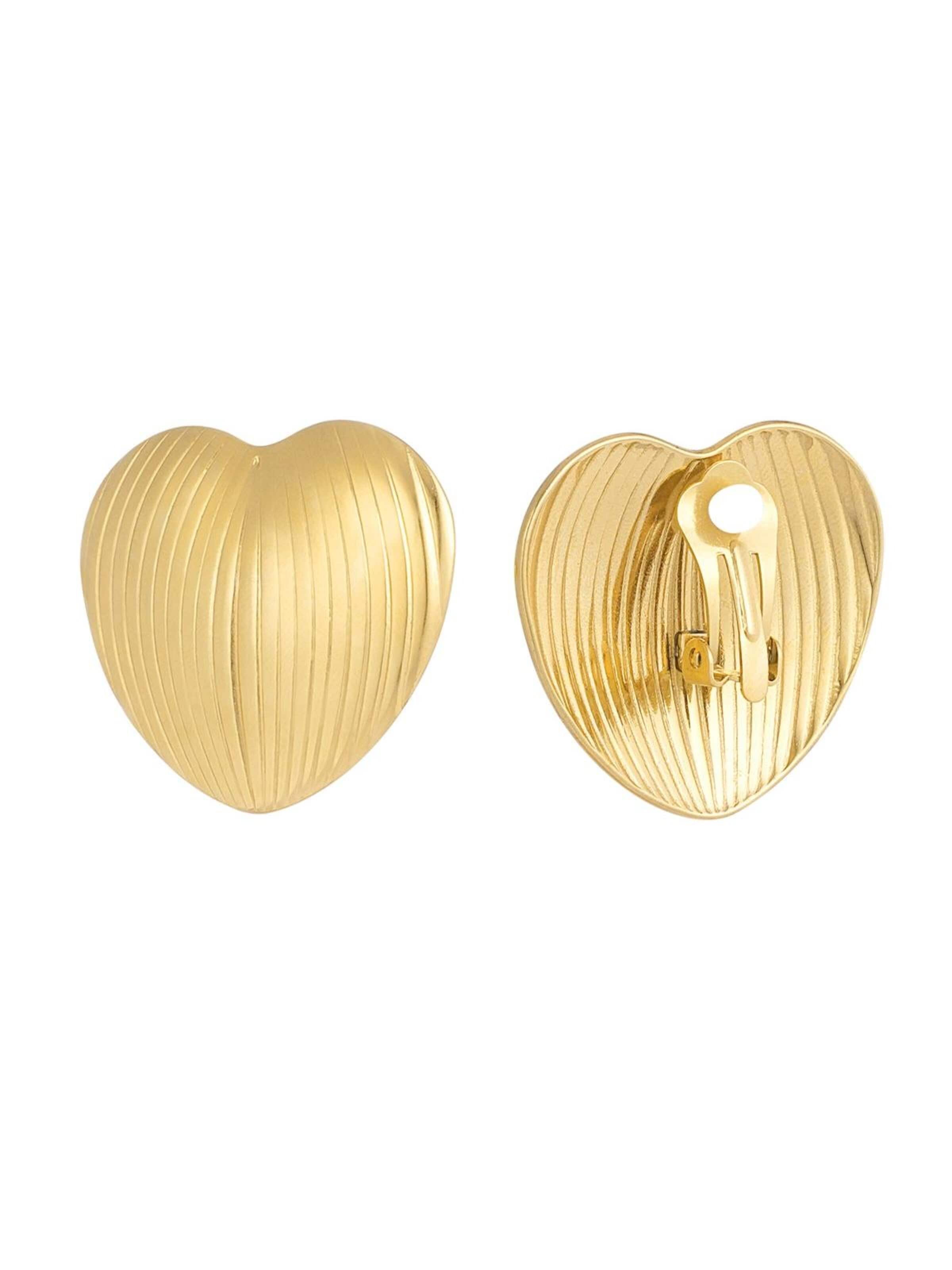 Cala Rose Oorbellen 'GLOW HEART' in Goud: voorkant
