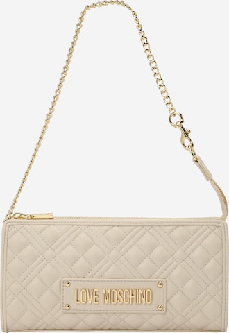 Pochette Love Moschino en beige : devant