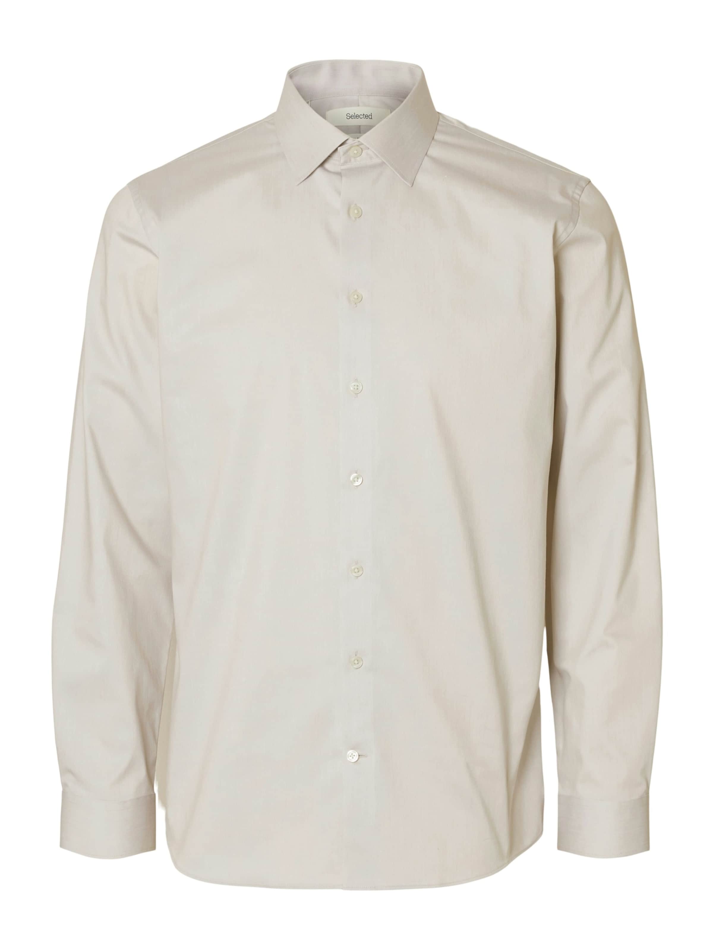 SELECTED Button Up Shirt in Beige: front