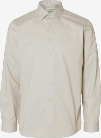 SELECTED Button Up Shirt in Beige: front