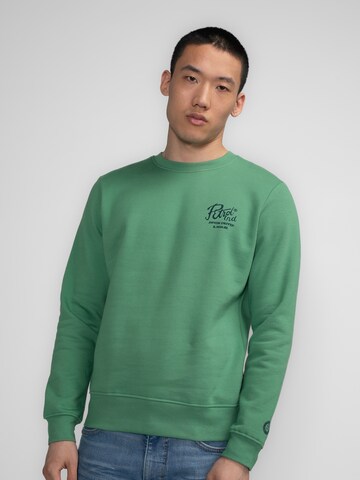 Petrol Industries Sweatshirt 'Iconic 35 years' in Groen: voorkant
