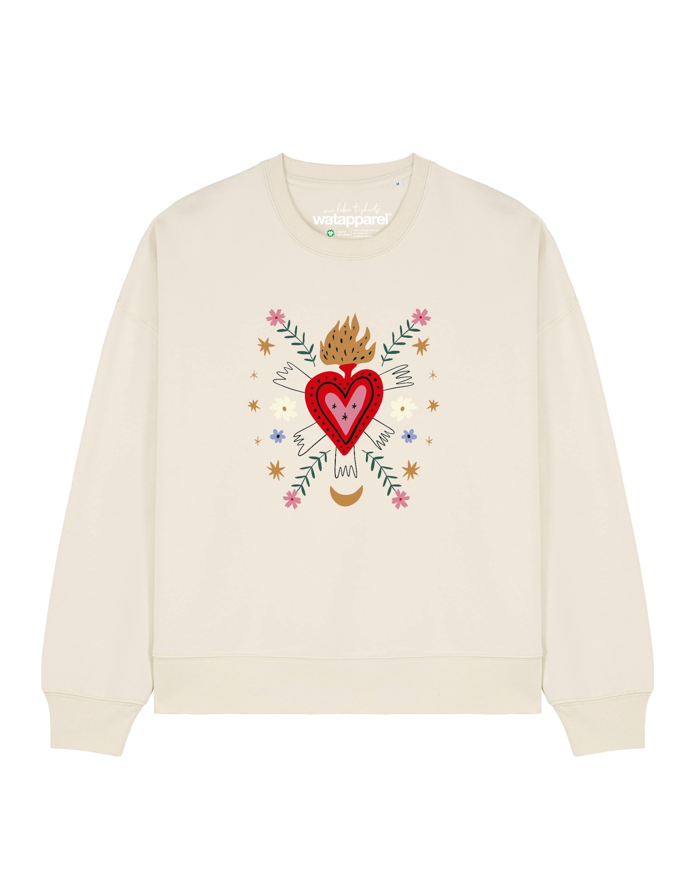 Watapparel Sweatshirt 'Love and flex' in Geel: voorkant