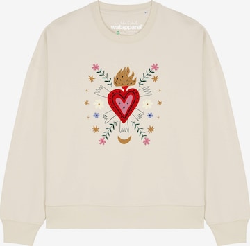 Watapparel Sweatshirt 'Love and flex' in Geel: voorkant