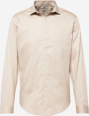 JACK & JONES - Camisa 'Cardiff' em bege: frente