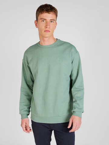 Sweat-shirt QS en vert : devant