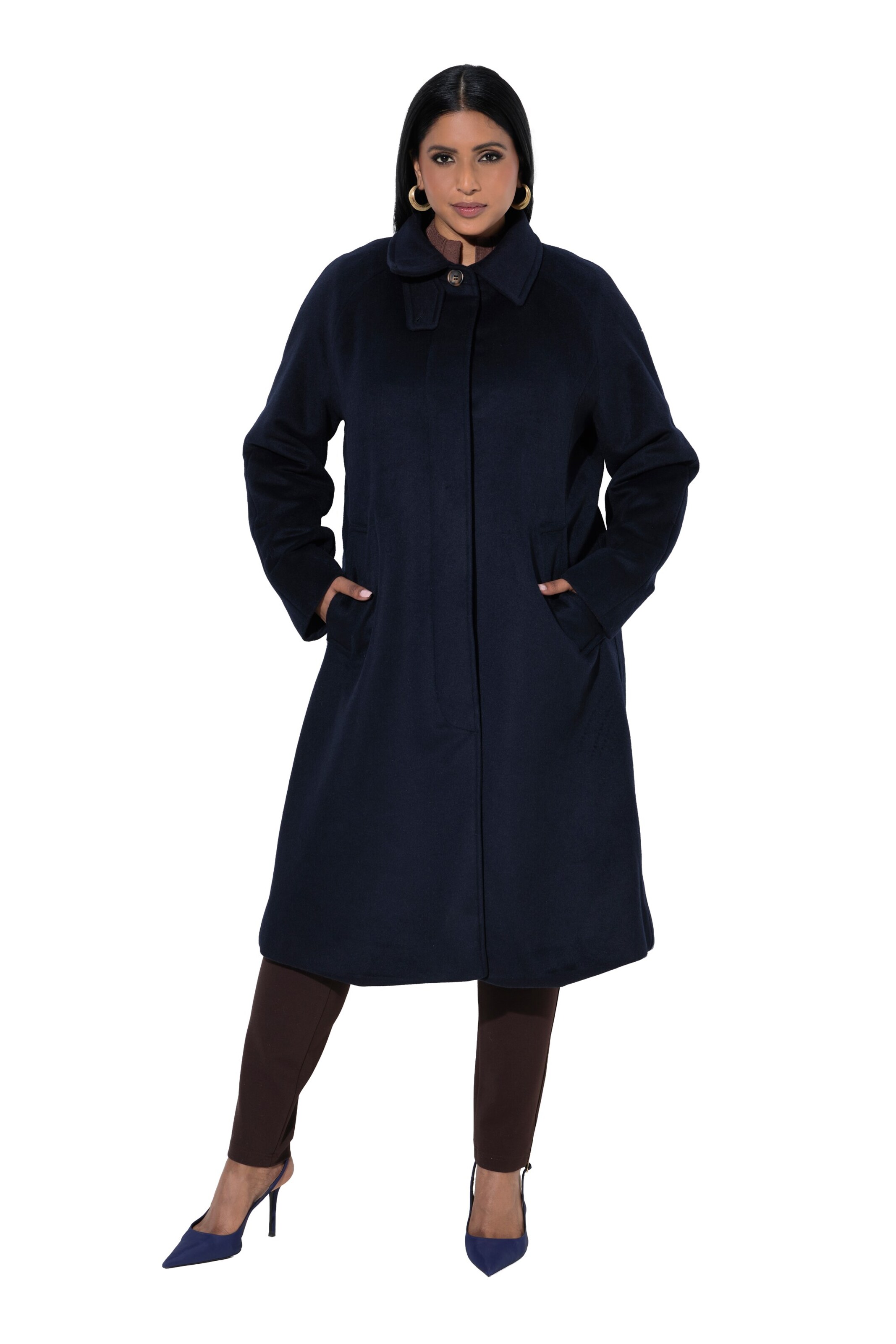 Ulla Popken Tussenmantel in Blauw: voorkant