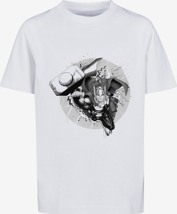 T-Shirt 'Marvel Avengers Thor Monotone' F4NT4STIC en blanc : devant