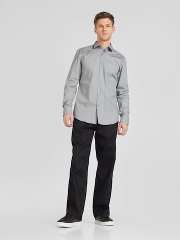 HUGO Red Slim fit Button Up Shirt 'Jenno' in Grey
