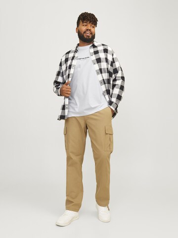 Jack & Jones Plus قميص 'JORVesterbro' بلون أبيض