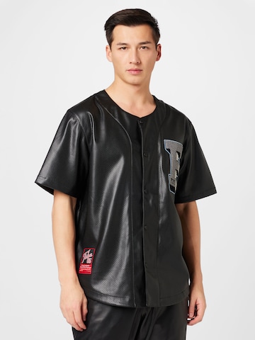 FUBU Button Up Shirt in Black: front