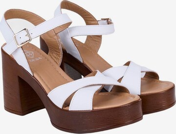 Desa Strap sandal 'Sandalen mit Blockabsatz' in White: front