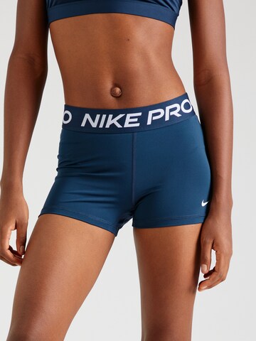 NIKE Skinny Sportovní kalhoty 'Pro' – modrá: přední strana