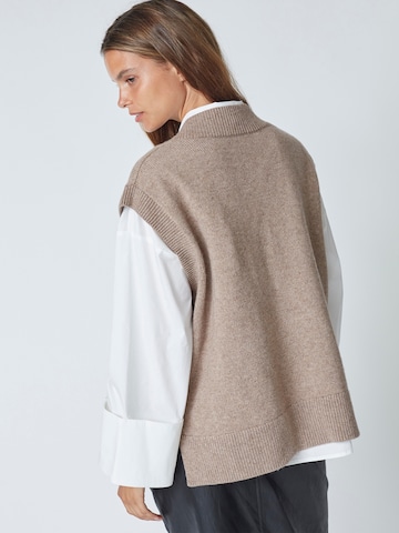 Pull-over 'Maja' co'couture en marron