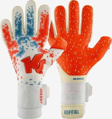 KEEPERsport Athletic Gloves in White: front