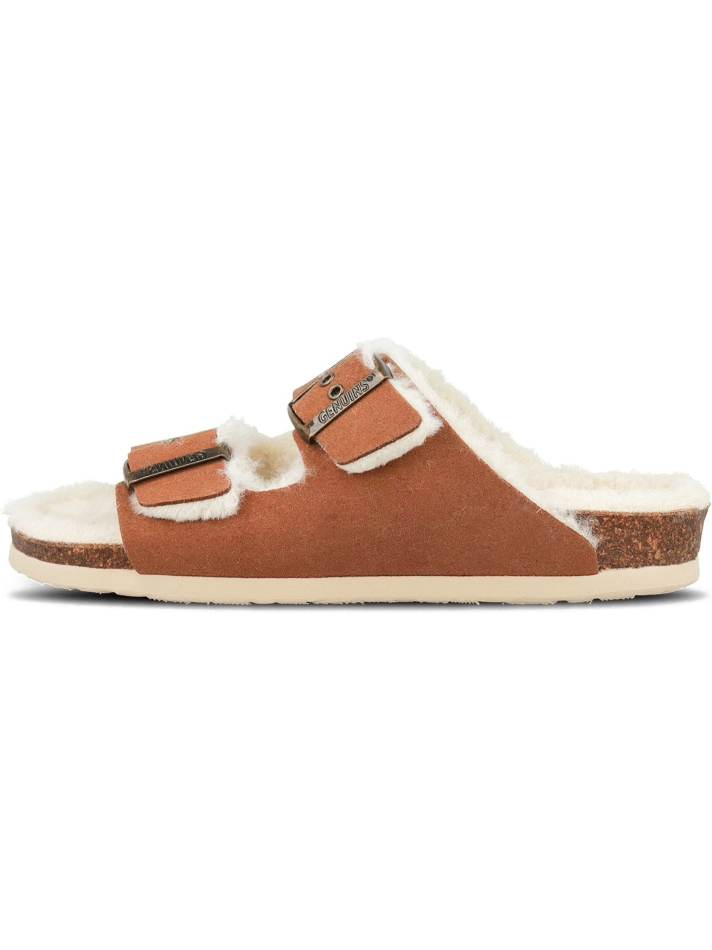 Genuins Mules in Brown: front