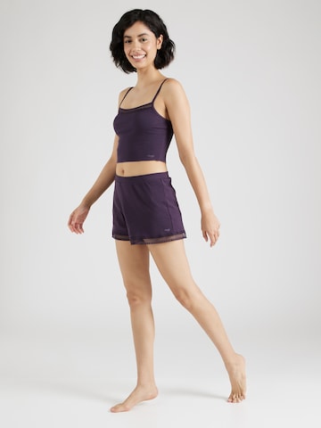 SLOGGI - Calças de pijama 'GO Ribbed' em roxo