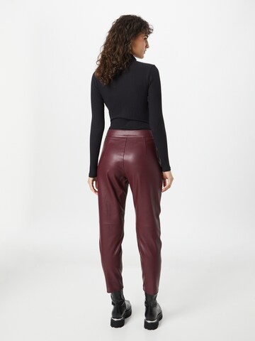 TAIFUN Tapered Pleat-Front Pants in Purple