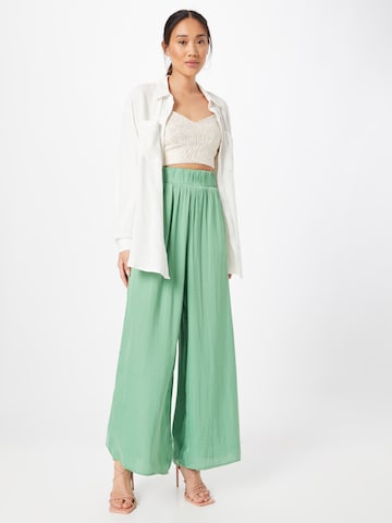 VILA Wide leg Trousers 'DREAMY' in Green