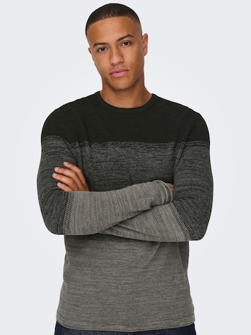 Only & Sons Regularny krój Sweter 'PANTER' w kolorze czarny