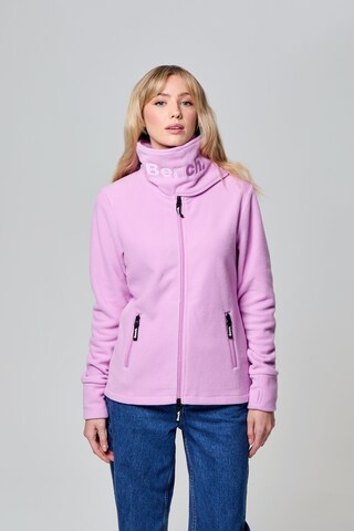 BENCH Fleecejacke 'Funnel' in Lila: Vorderseite