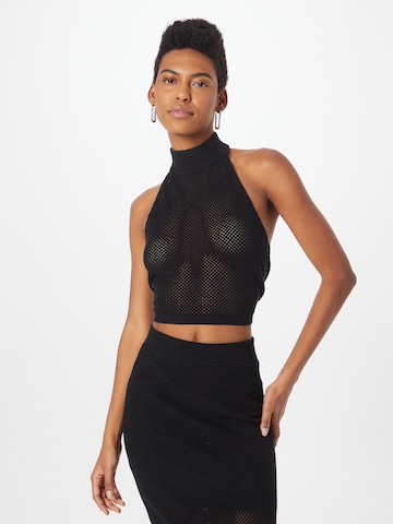 GLAMOROUS Knitted top in Black: front