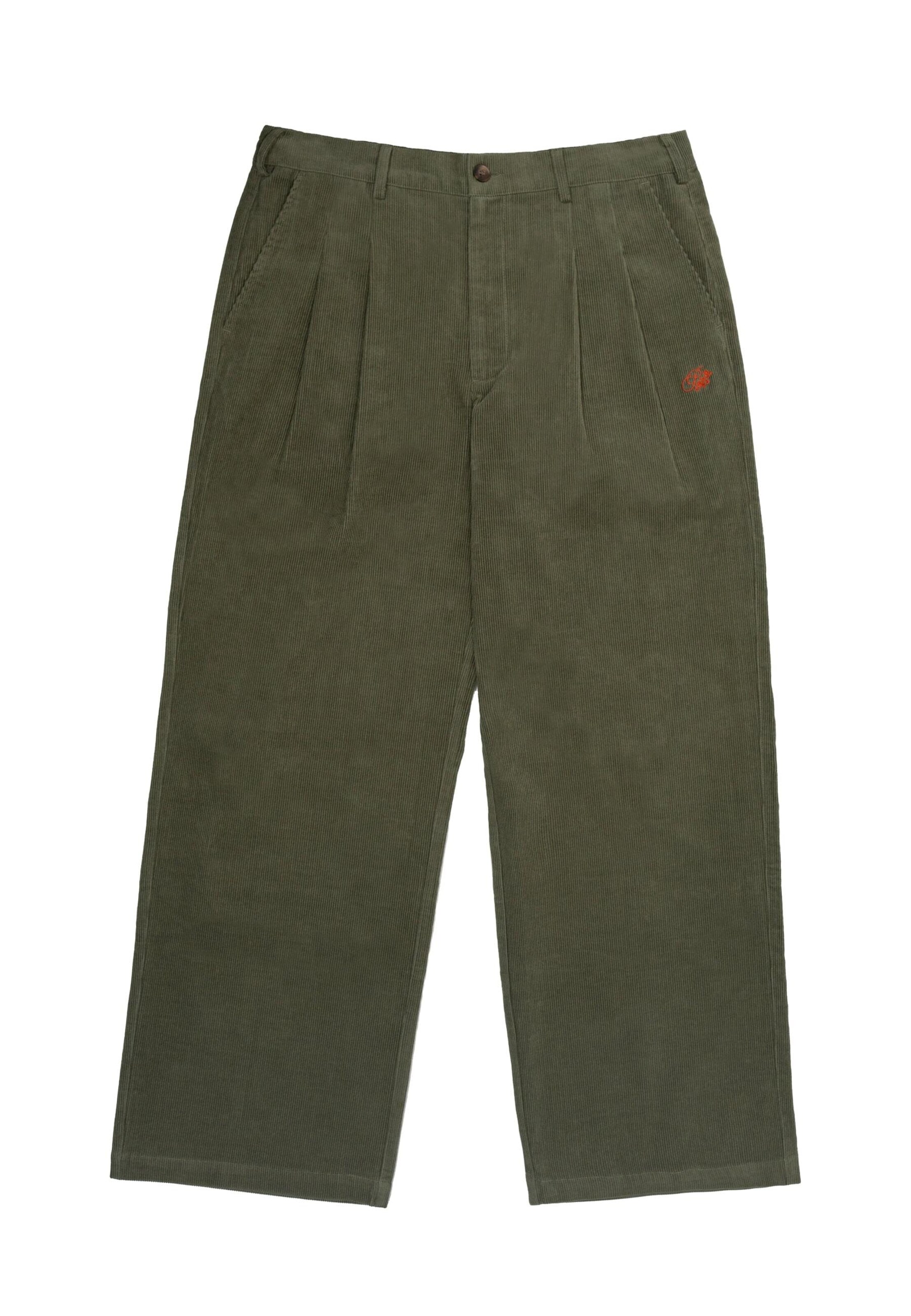 Loosefit Pantaloni con pieghe 'Ranger' di Prohibited in verde: frontale