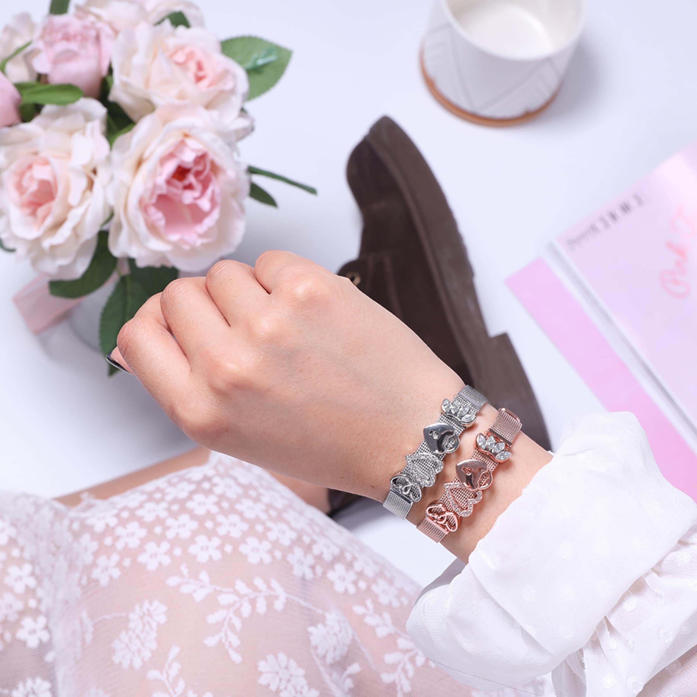 Bracelet 'Mesh' Heideman en argent : devant