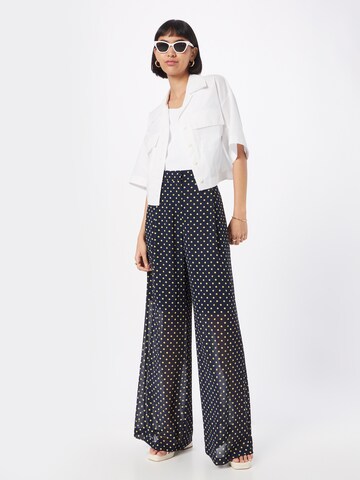 MICHAEL Michael Kors Wide leg Pleat-Front Pants 'ASTOR' in Blue