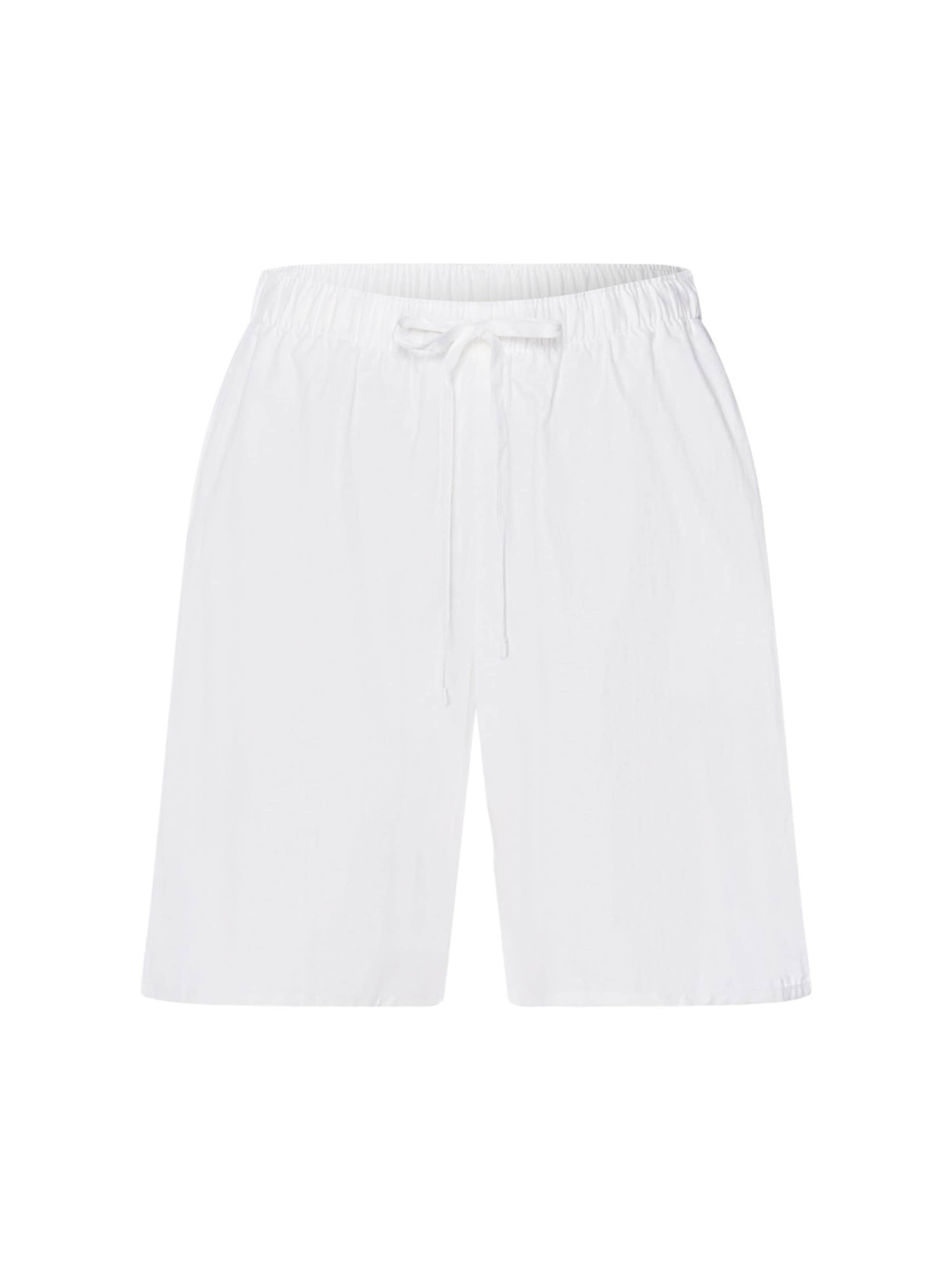 Hanro Pyjamabroek ' White Essentials ' in Wit: voorkant