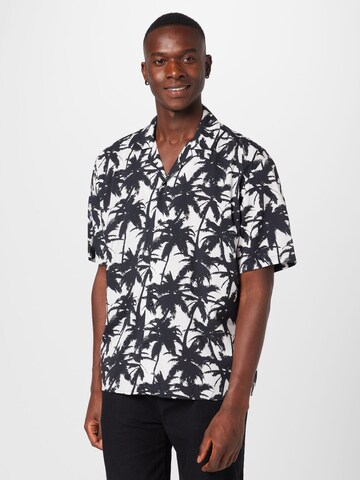 Mavi Regular fit Button Up Shirt in Black: front