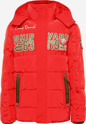 CAMP DAVID Winter Jacket in Red: front