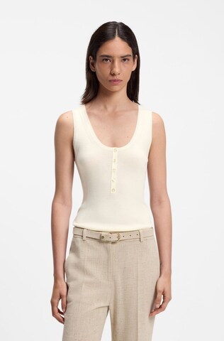 BOSS Stricktop 'Fafflesia' in Beige: Vorderseite