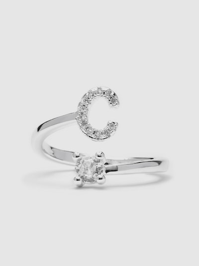 Luxenter Ring 'Alphabet C'‌‌‌‌‌‌‌‌‌ in silbergrau, Produktansicht