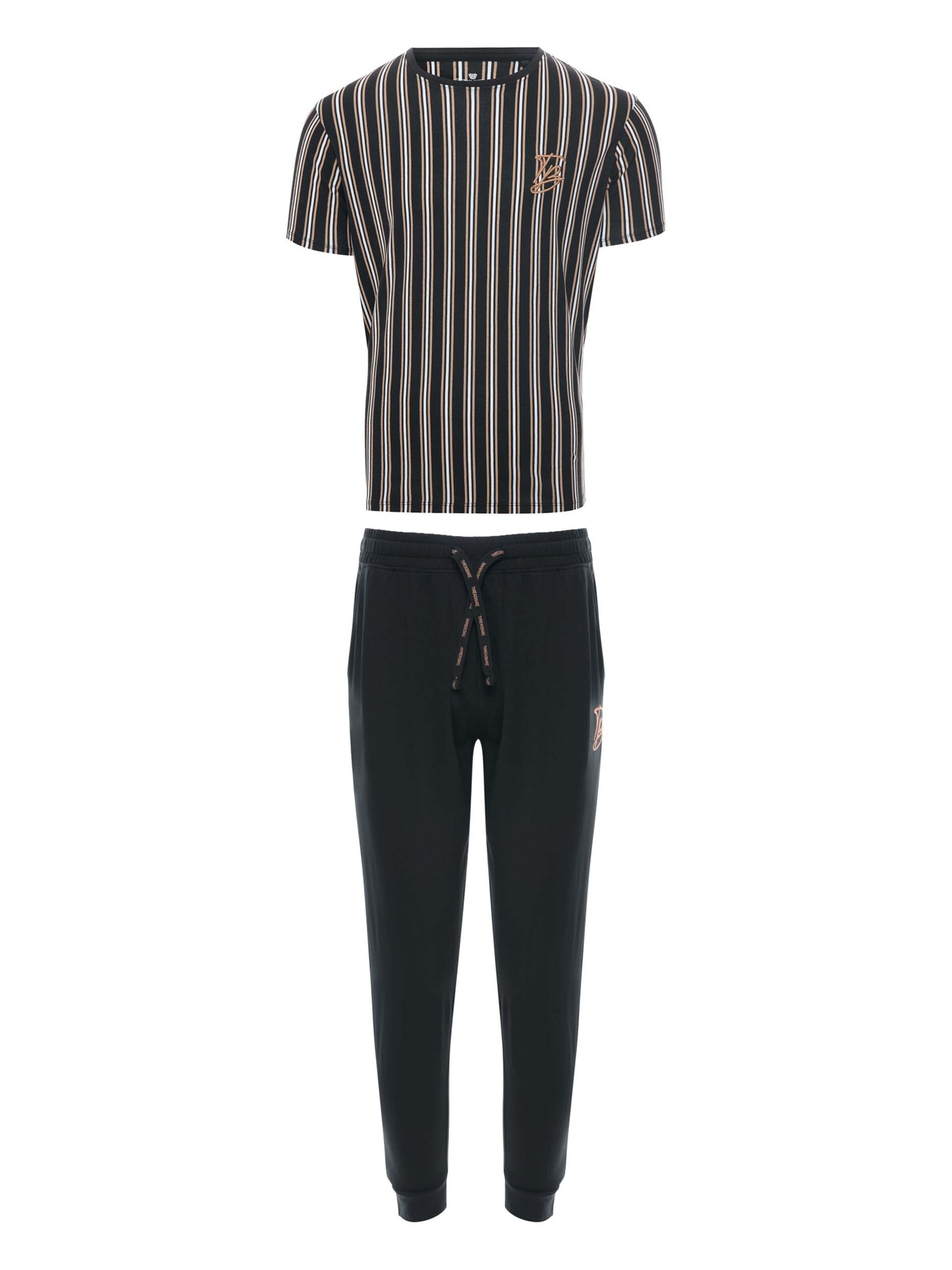 Threadbare Pyjama in Schwarz: Vorderseite