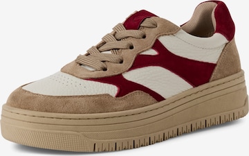 Baskets basses Tamaris en beige : devant