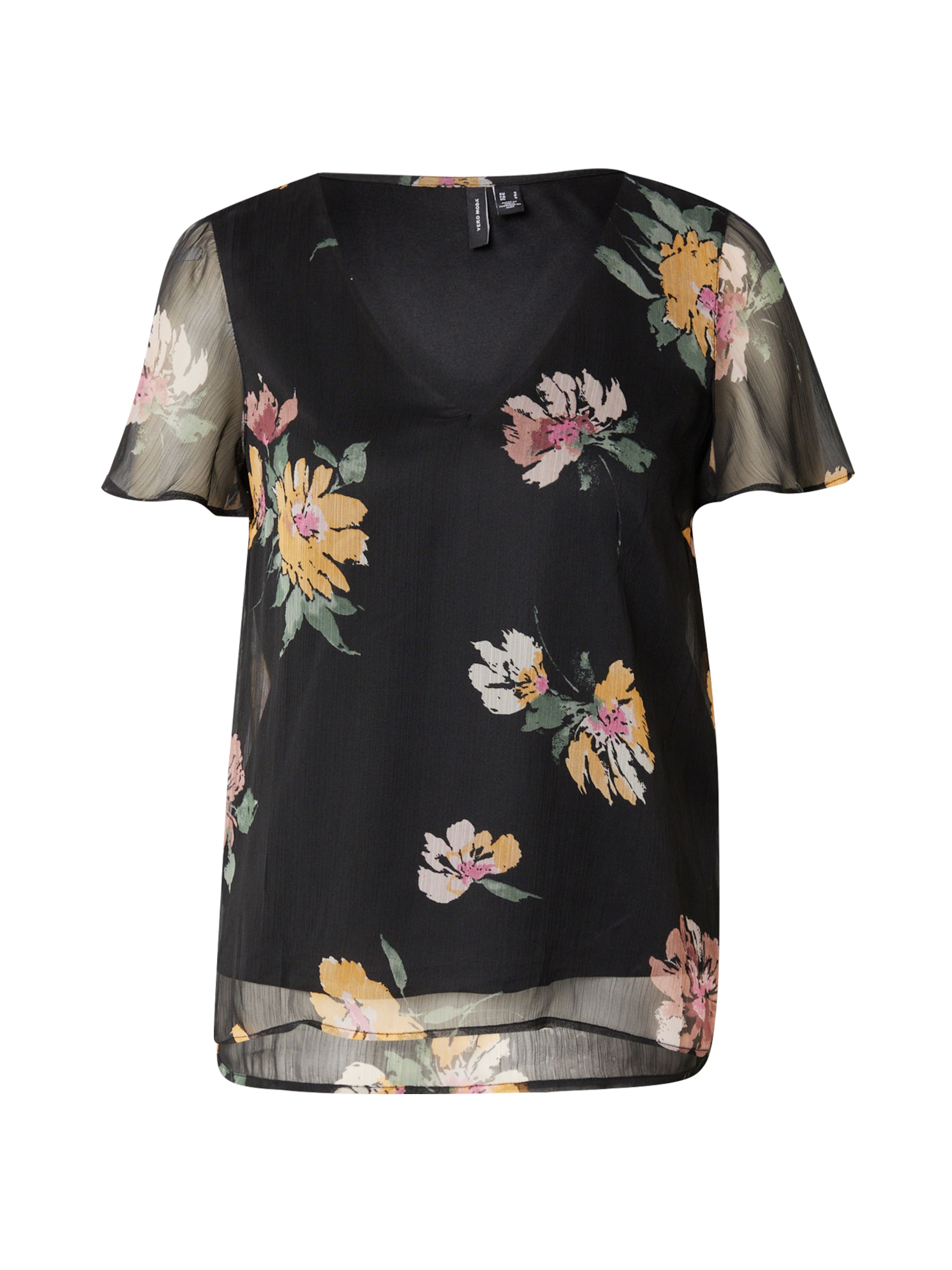 VERO MODA Blouse 'SMILLA' in Zwart: voorkant